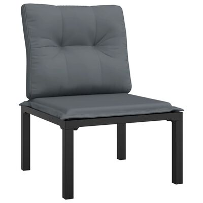 vidaXL Set Salotto da Giardino 4 pz Nero e Grigio in Polyrattan