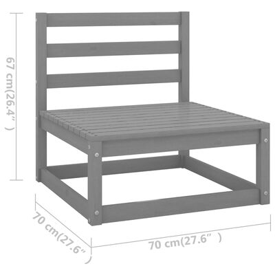 vidaXL Set Divani da Giardino 5 pz Grigio in Legno Massello di Pino