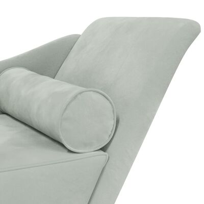 vidaXL Chaise Longue con Cuscini Grigio Chiaro in Velluto