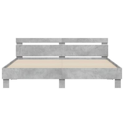 vidaXL Giroletto Testiera Grigio Cemento 160x200 cm Legno Multistrato