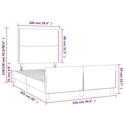 vidaXL Giroletto con Testiera Crema 120x200 cm in Similpelle