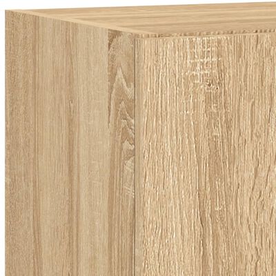 vidaXL Mobili TV a Muro con LED 5pz Rovere Sonoma Legno Multistrato