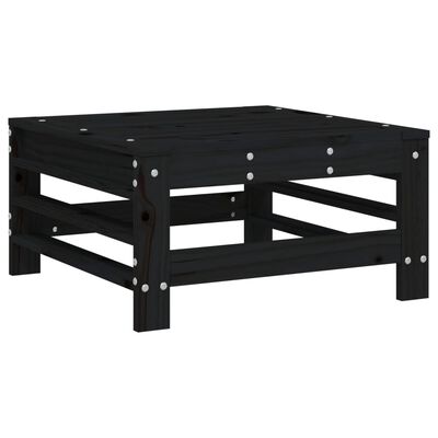 vidaXL Set Salotto da Giardino 7 pz Nero in Legno Massello di Pino