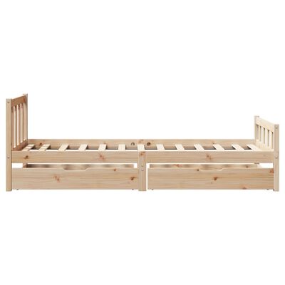 vidaXL Letto senza Materasso 75x190 cm in Legno Massello Pino