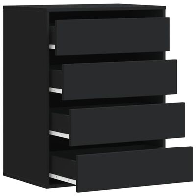 vidaXL Cassettiera Angolare Nera 60x41x76 cm in Legno Multistrato