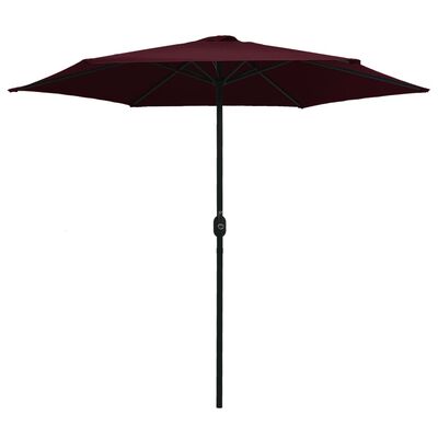 vidaXL Ombrellone da Giardino con Palo in Alluminio 270x246 cm Bordò