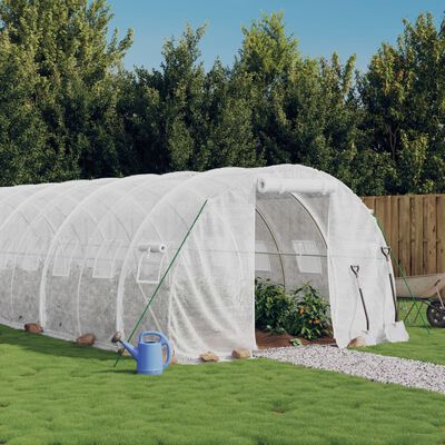 vidaXL Serra con Telaio in Acciaio Bianco 54 m² 18x3x2 m