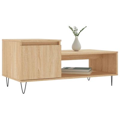 vidaXL Tavolino da Salotto Rovere Sonoma 100x50x45cm Legno Multistrato