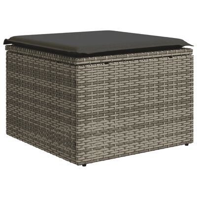 vidaXL Set Divani da Giardino 11 pz con Cuscini in Polyrattan Grigio