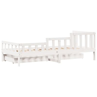 vidaXL Dormeuse con Cassetti Bianco 90x200 cm Legno Massello di Pino