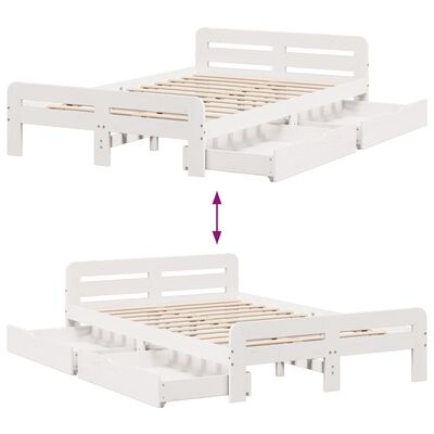 vidaXL Letto senza Materasso Bianco 120x190 cm Legno Massello di Pino