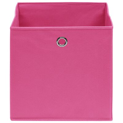 vidaXL Scatole Portaoggetti con Coperchi 4pz Rosa 32x32x32 cm Tessuto