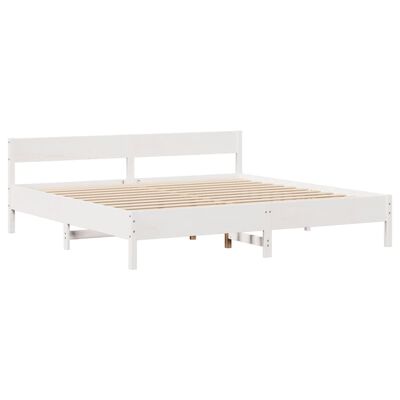 vidaXL Letto senza Materasso Bianco 180x200 cm Legno Massello di Pino