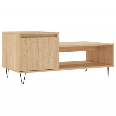 vidaXL Tavolino da Salotto Rovere Sonoma 100x50x45cm Legno Multistrato