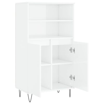 vidaXL Credenza Bianco Lucido 60x36x110 cm in Legno Multistrato