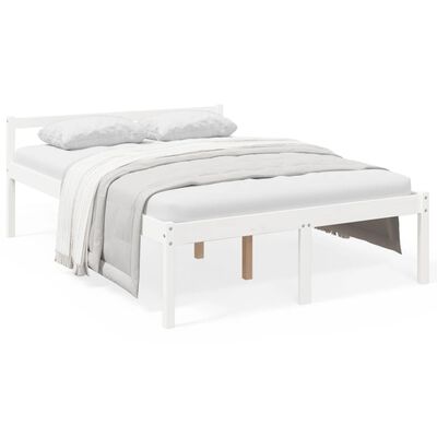 vidaXL Letto per Anziani Bianco 120x190 cm Small Double Legno di Pino