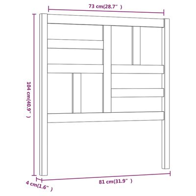 vidaXL Testiera per Letto 81x4x104 cm in Legno Massello di Pino