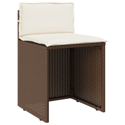 vidaXL Set Bistrò 3 pz con Cuscini Marrone in Polyrattan