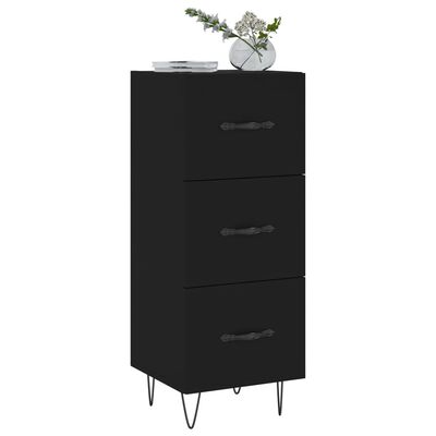 vidaXL Credenza Nero 34,5x34x90 cm in Legno Multistrato