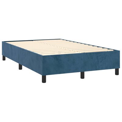 vidaXL Letto a Molle con Materasso e LED Blu Scuro 120x200cm