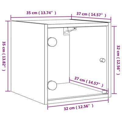 vidaXL Comodini con Ante in Vetro 2pz Bianco 35x37x35 cm