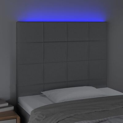 vidaXL Testiera a LED Grigio Chiaro 80x5x118/128 cm in Tessuto