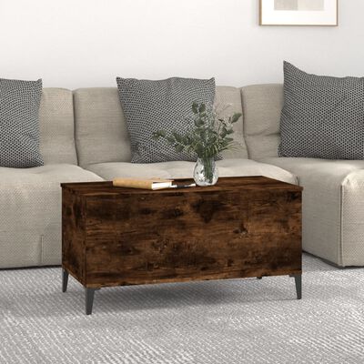 vidaXL Tavolino da Salotto Rovere Fumo 90x44,5x45 cm Legno Multistrato