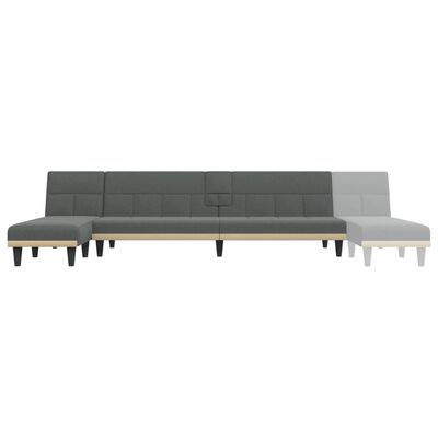 vidaXL Divano Letto a L Grigio Scuro 255x140x70 cm in Tessuto