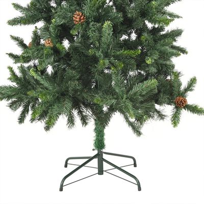 vidaXL Albero di Natale Preilluminato con Pigne Verde 210 cm