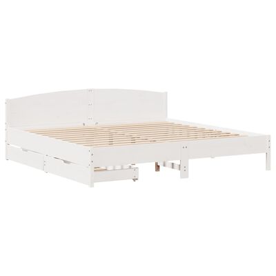 vidaXL Letto senza Materasso Bianco 180x200 cm Legno Massello di Pino