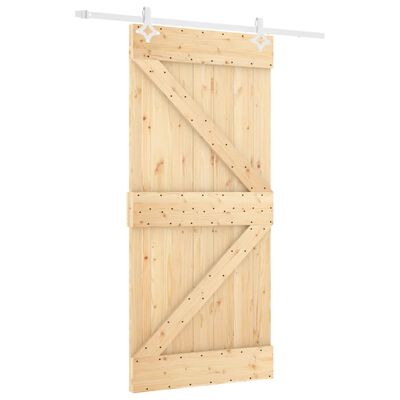 vidaXL Porta Scorrevole con Set Hardware 100x210cm Legno Massello Pino