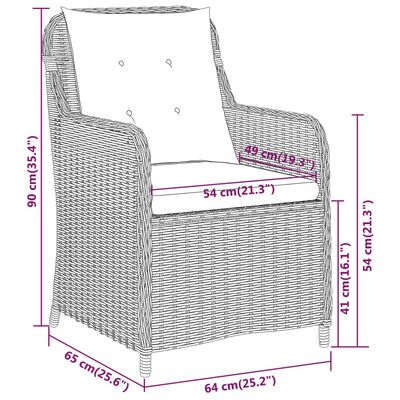 vidaXL Set da Pranzo da Giardino 3 pz Marrone