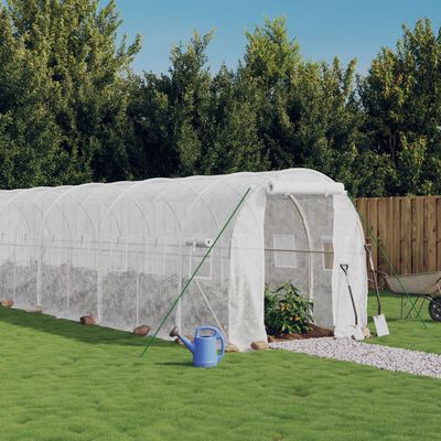 vidaXL Serra con Telaio in Acciaio Bianco 16 m² 8x2x2 m