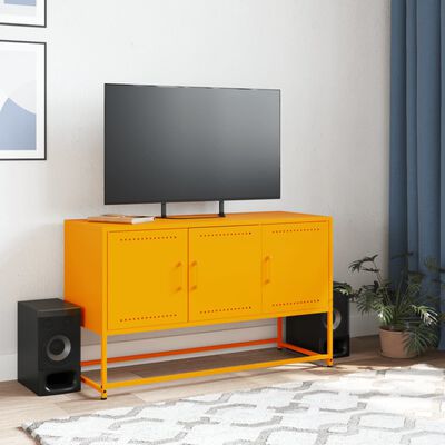 vidaXL Mobile TV Giallo Senape 100,5x39x60,5 cm in Acciaio