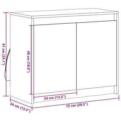 vidaXL Credenza con LED Rovere Sonoma 72x34x61 cm in Legno Multistrato