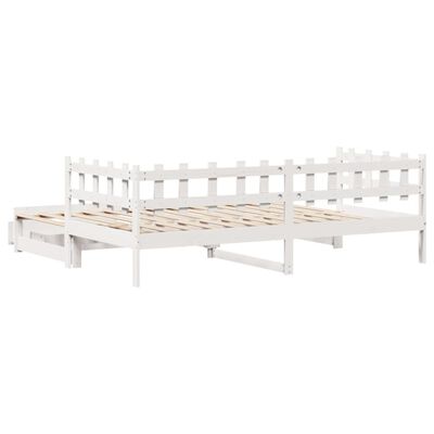 vidaXL Dormeuse Letto Estraibile e Cassetti Bianca 80x200cm Legno Pino