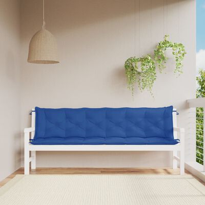 vidaXL Cuscino per Panca Blu 200x(50+50)x7 cm in Tessuto Oxford