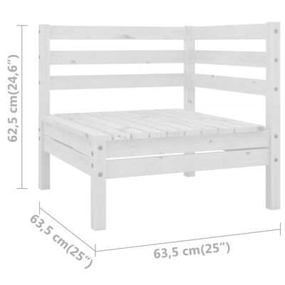 vidaXL Set Divani da Giardino 4 pz in Legno Massello di Pino Bianco