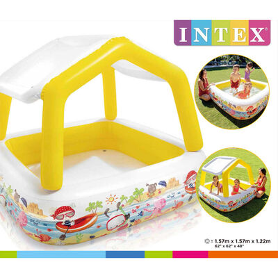 Intex Piscina Gonfiabile con Parasole 157x157x122 cm