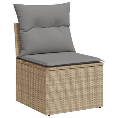 vidaXL Set Divano da Giardino 8 pz con Cuscini Beige Misto Polyrattan