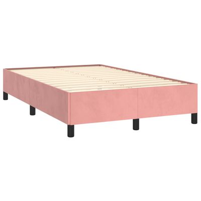 vidaXL Letto a Molle con Materasso e LED Rosa 120x190 cm in Velluto