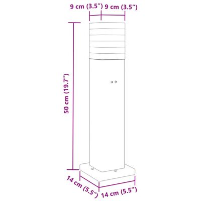 vidaXL Lampada da Terra per Esterni con Presa Nera 50 cm Alluminio