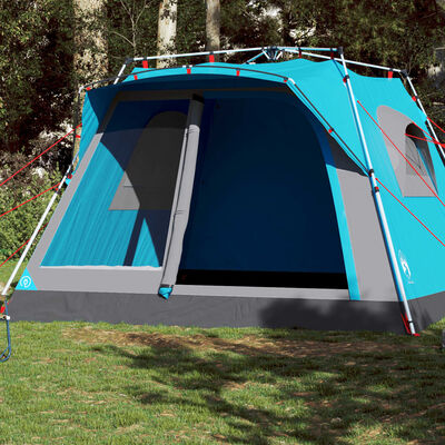 vidaXL Tenda Familiare Cabina 7 Persone Blu a Rilascio Rapido