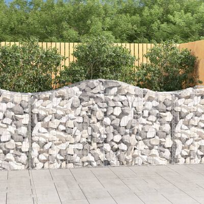 vidaXL Cesti Gabbioni ad Arco 15 pz 200x50x100/120 cm Ferro Zincato