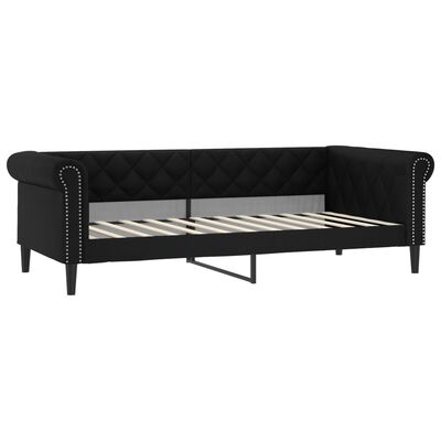 vidaXL Divano Letto Estraibile con Materassi Nero 90x200 cm Similpelle