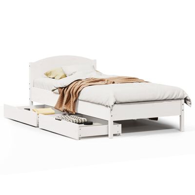 vidaXL Letto senza Materasso Bianco 90x200 cm Legno Massello di Pino