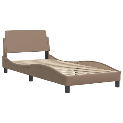 vidaXL Letto con Materasso Cappuccino 90x200 cm in Similpelle