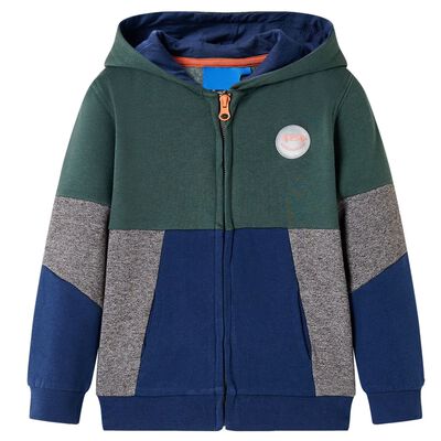 Felpa con Cappuccio e Cerniera per Bambini Verde Scuro 104