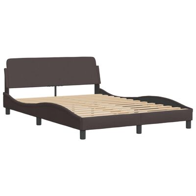 vidaXL Letto con Materasso Marrone Scuro 140x200cm Tessuto