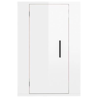 vidaXL Mobili Porta TV a Parete 2 pz Bianco Lucido 40x34,5x60 cm